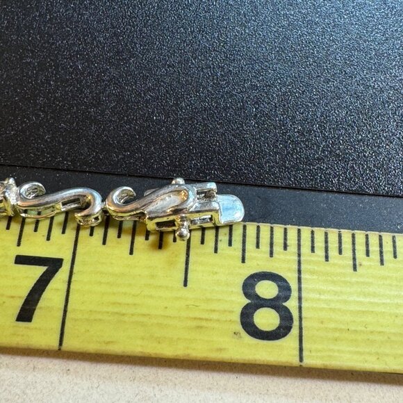 VTG Sterling Silver 925 Wave Scroll Design Link Bracelet Size 7.75'' Length - Picture 8 of 9